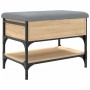 Shoe bench engineered wood Sonoma oak 62x42x45 cm by , Benches for halls and storage - Ref: Foro24-835188, Price: 63,96 €, Di...