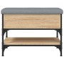 Shoe bench engineered wood Sonoma oak 62x42x45 cm by , Benches for halls and storage - Ref: Foro24-835188, Price: 63,96 €, Di...