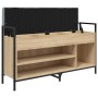 Banco zapatero madera ingeniería roble Sonoma 105,5x32x57,5 cm de , Bancos para recibidores y almacenamiento - Ref: Foro24-83...