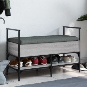 Shoe bench Sonoma gray engineered wood 85.5x42x57.5 cm by , Benches for halls and storage - Ref: Foro24-835232, Price: 82,70 ...