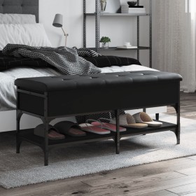 Schwarze Schuhbank aus Holzwerkstoff, 102 x 42 x 45 cm von , Bänke für Hallen und Lager - Ref: Foro24-835197, Preis: 91,99 €,...