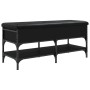 Black engineered wood shoe bench 102x42x45 cm by , Benches for halls and storage - Ref: Foro24-835197, Price: 91,28 €, Discou...