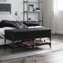 Black engineered wood shoe bench 102x42x45 cm by , Benches for halls and storage - Ref: Foro24-835197, Price: 91,28 €, Discou...