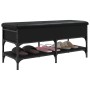 Black engineered wood shoe bench 102x42x45 cm by , Benches for halls and storage - Ref: Foro24-835197, Price: 91,28 €, Discou...