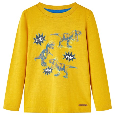 Camiseta infantil de manga larga color ocre 92 de , Camisetas para niños - Ref: Foro24-13244, Precio: 9,81 €, Descuento: %