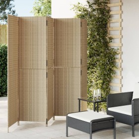 5 panel beige synthetic rattan screen by , Room dividers - Ref: Foro24-365351, Price: 252,72 €, Discount: %