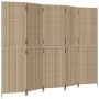 Biombo de 5 paneles ratán sintético beige de , Divisores de ambientes - Ref: Foro24-365351, Precio: 252,45 €, Descuento: %