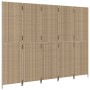 Biombo de 5 paneles ratán sintético beige de , Divisores de ambientes - Ref: Foro24-365351, Precio: 252,45 €, Descuento: %