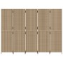 Biombo de 5 paneles ratán sintético beige de , Divisores de ambientes - Ref: Foro24-365351, Precio: 252,45 €, Descuento: %