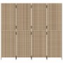 Biombo de 4 paneles ratán sintético beige de , Divisores de ambientes - Ref: Foro24-365347, Precio: 204,65 €, Descuento: %