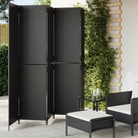 5-panel black synthetic rattan screen by , Room dividers - Ref: Foro24-365364, Price: 199,61 €, Discount: %