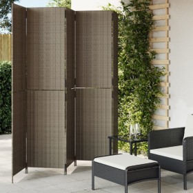 5-panel gray synthetic rattan screen by , Room dividers - Ref: Foro24-365366, Price: 207,99 €, Discount: %