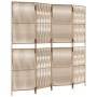 Biombo de 4 paneles ratán sintético beige de , Divisores de ambientes - Ref: Foro24-365379, Precio: 119,39 €, Descuento: %