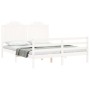 White solid wood bed frame with headboard 160x200 cm by , Beds and slatted bases - Ref: Foro24-3194192, Price: 166,99 €, Disc...