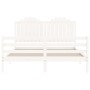 White solid wood bed frame with headboard 160x200 cm by , Beds and slatted bases - Ref: Foro24-3194192, Price: 166,99 €, Disc...