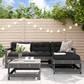 5-piece garden sofa set made of solid gray pine wood by , Garden sets - Ref: Foro24-3186188, Price: 316,99 €, Discount: %