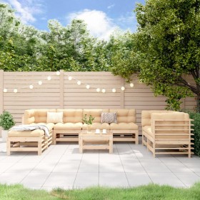 Garden set with table and high stools, 9 pieces, solid pine wood. by , Garden sets - Ref: Foro24-3186298, Price: 469,99 €, Di...