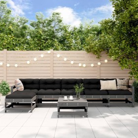 7-piece solid pine wood garden furniture set in gray. by , Garden sets - Ref: Foro24-3186419, Price: 435,68 €, Discount: %