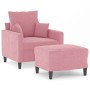 Sillón con taburete terciopelo rosa 60 cm de , Sofás - Ref: Foro24-3201100, Precio: 210,95 €, Descuento: %