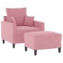 Sillón con taburete terciopelo rosa 60 cm de , Sofás - Ref: Foro24-3201100, Precio: 210,95 €, Descuento: %