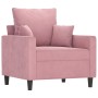 Sillón con taburete terciopelo rosa 60 cm de , Sofás - Ref: Foro24-3201100, Precio: 210,95 €, Descuento: %