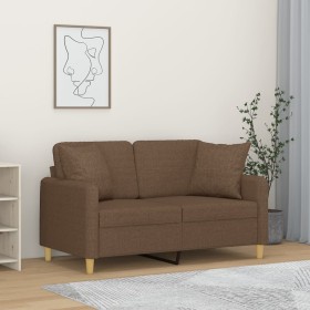 2-Sitzer-Sofa mit braunen Stoffkissen 120 cm von , Sofas - Ref: Foro24-3200904, Preis: 229,38 €, Rabatt: %