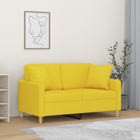 2-Sitzer-Sofa mit hellgelben Stoffkissen 120 cm von , Sofas - Ref: Foro24-3200906, Preis: 229,77 €, Rabatt: %