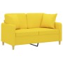 Sofá de 2 plazas con cojines tela amarillo claro 120 cm de , Sofás - Ref: Foro24-3200906, Precio: 229,77 €, Descuento: %