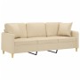 3-Sitzer-Sofa mit cremefarbenen Stoffkissen 180 cm von , Sofas - Ref: Foro24-3200919, Preis: 296,32 €, Rabatt: %