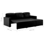 Modulares 3-Sitzer-Schlafsofa aus schwarzem Kunstleder von , Sofas - Ref: Foro24-288793, Preis: 597,73 €, Rabatt: %