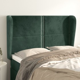 Headboard with dark green velvet ears 147x23x118/128cm by , Headboards and footboards - Ref: Foro24-3117867, Price: 110,55 €,...