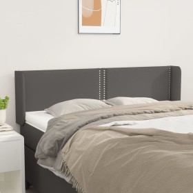 Cabecero de cuero sintético gris 147x16x78/88 cm de , Cabeceros y pies de cama - Ref: Foro24-3118722, Precio: 73,99 €, Descue...