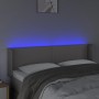 Cabecero con LED cuero sintético gris 147x16x78/88 cm de , Cabeceros y pies de cama - Ref: Foro24-3123190, Precio: 71,84 €, D...