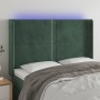 Cabecero con LED de terciopelo verde oscuro 147x16x118/128 cm de , Cabeceros y pies de cama - Ref: Foro24-3123959, Precio: 12...