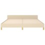 Estructura de cama con cabecero de tela color crema 160x200 cm de , Camas y somieres - Ref: Foro24-3124989, Precio: 248,62 €,...