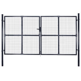 Gartengittertor aus grau verzinktem Stahl, 289 x 175 cm von vidaXL, Gartentore - Ref: Foro24-143366, Preis: 535,01 €, Rabatt: %