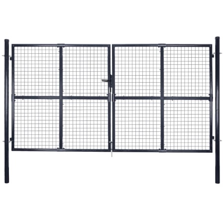 Garden mesh gate gray galvanized steel 289x175 cm by vidaXL, garden gates - Ref: Foro24-143366, Price: 535,01 €, Discount: %