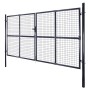 Garden mesh gate gray galvanized steel 289x175 cm by vidaXL, garden gates - Ref: Foro24-143366, Price: 535,01 €, Discount: %