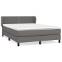 Box spring bed with gray synthetic leather mattress 140x190 cm by , Beds and slatted bases - Ref: Foro24-3127251, Price: 425,...