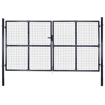 Galvanized steel garden mesh gate gray 289x150 cm by vidaXL, garden gates - Ref: Foro24-143365, Price: 453,22 €, Discount: %