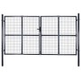 Galvanized steel garden mesh gate gray 289x150 cm by vidaXL, garden gates - Ref: Foro24-143365, Price: 453,22 €, Discount: %