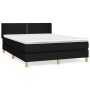 Cama box spring con colchón tela negro 140x190 cm de , Camas y somieres - Ref: Foro24-3130187, Precio: 405,58 €, Descuento: %