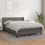 Cama box spring con colchón cuero sintético gris 140x190 cm de , Camas y somieres - Ref: Foro24-3130719, Precio: 456,19 €, De...