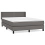 Box spring bed with gray synthetic leather mattress 140x190 cm by , Beds and slatted bases - Ref: Foro24-3130719, Price: 423,...