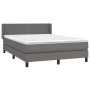 Box spring bed with gray synthetic leather mattress 140x190 cm by , Beds and slatted bases - Ref: Foro24-3130719, Price: 423,...