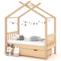 Children's bed frame with pine wood drawer 70x140 cm by vidaXL, Cribs and beds for children - Ref: Foro24-322145, Price: 176,...