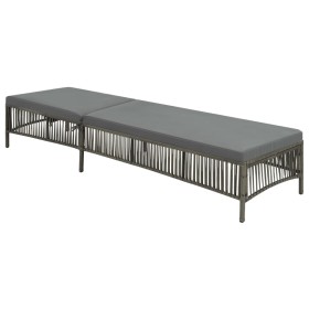 Liege mit grauem synthetischem Rattankissen von vidaXL, Liegen - Ref: Foro24-44455, Preis: 124,97 €, Rabatt: %