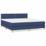 Cama box spring con colchón tela azul 160x200 cm de , Camas y somieres - Ref: Foro24-3140551, Precio: 478,70 €, Descuento: %