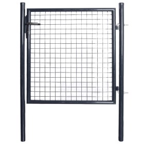 Garden mesh gate gray galvanized steel 85.5x100 cm by vidaXL, garden gates - Ref: Foro24-143369, Price: 140,99 €, Discount: %