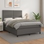 Cama box spring con colchón cuero sintético gris 140x190 cm de , Camas y somieres - Ref: Foro24-3142783, Precio: 513,99 €, De...